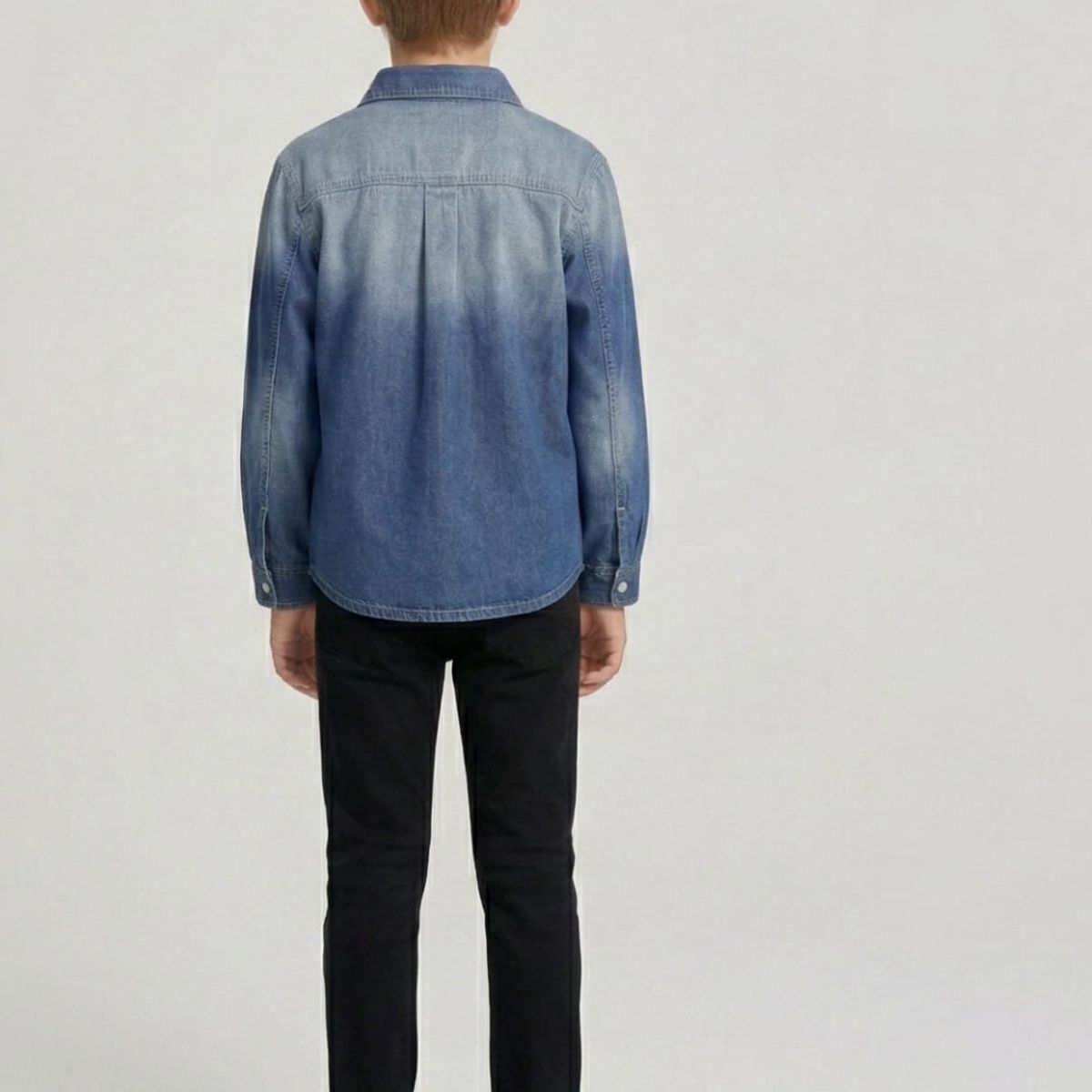 KIBOU - Sobrecamisa Mezclilla Niño Denim Degradado Look Urbano