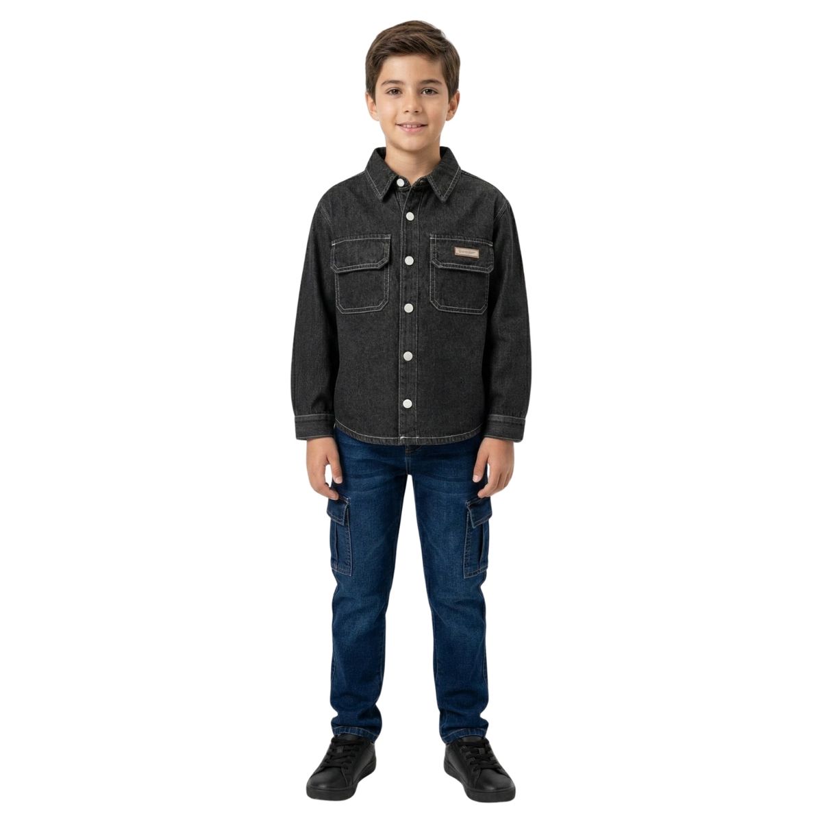 KIBOU - Sobrecamisa Mezclilla Niño Denim Degradado Look Urbano