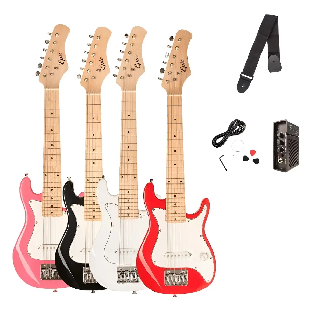 EPIC - Pack Guitarra eléctricas niño Epic Black + amp 2 watts