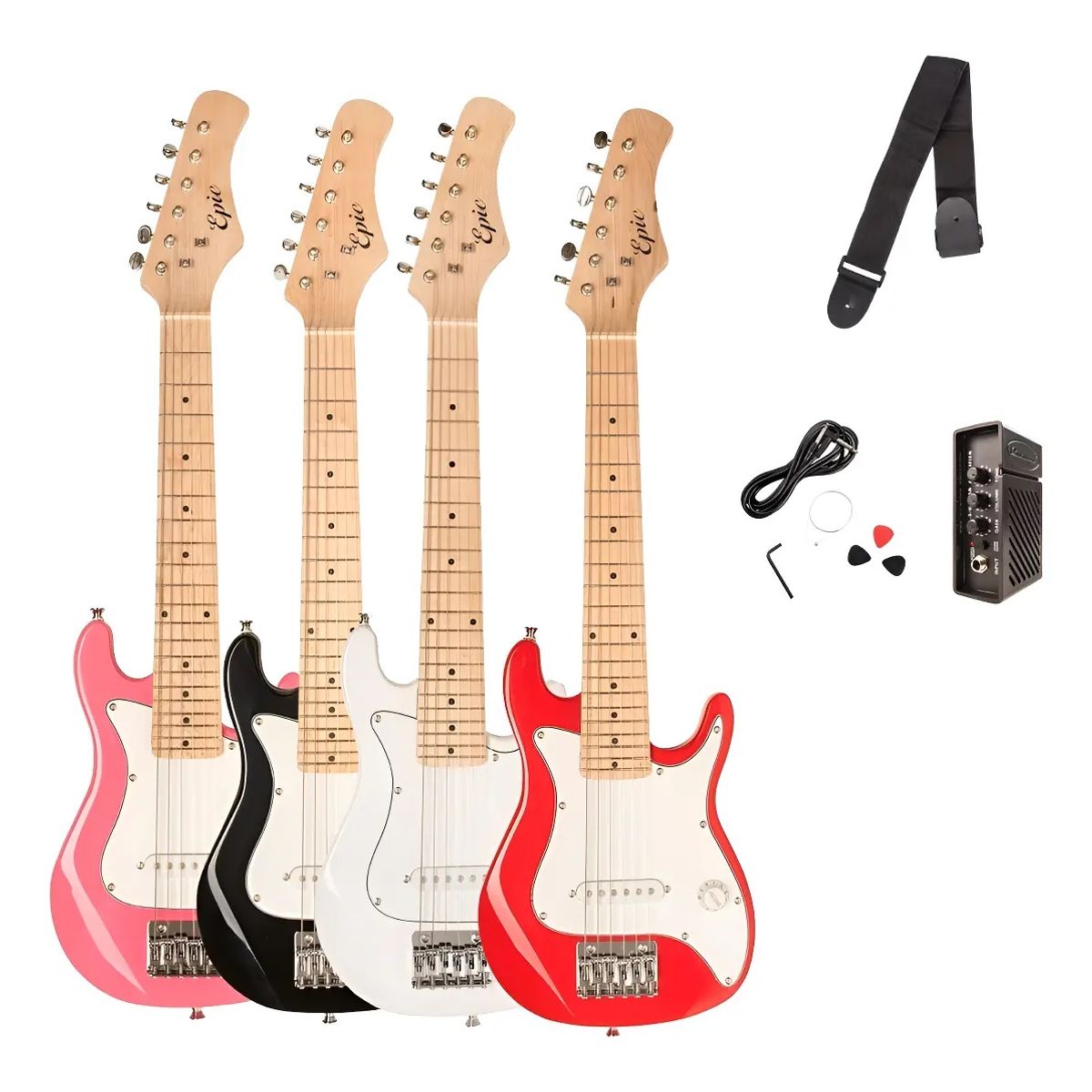 EPIC - Pack Guitarra eléctricas niño Epic Black + amp 2 watts