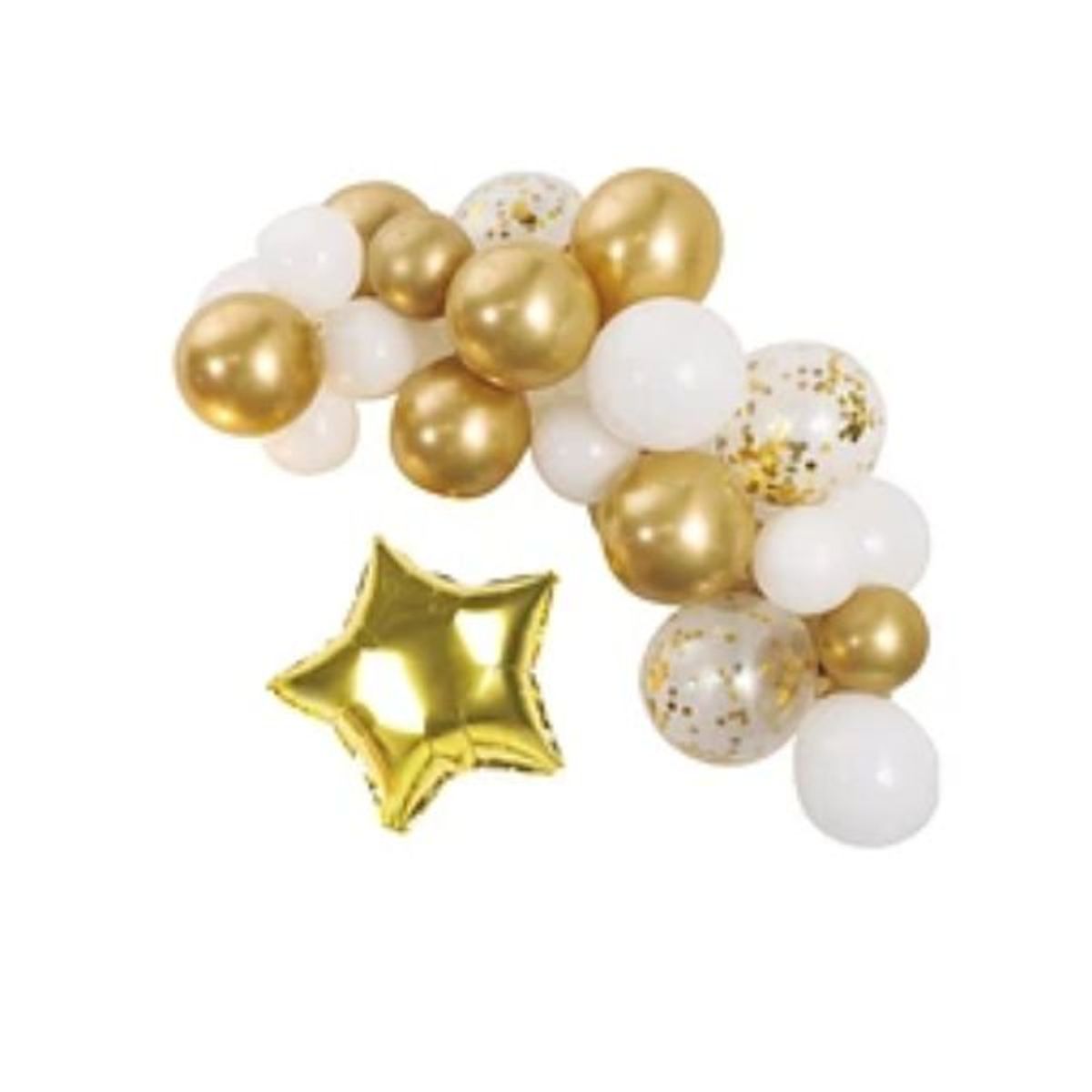 GENERICO - Set de globos dorados y blanco 28pcs