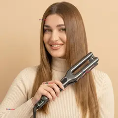 REVLON - Plancha Alisadora De Cabello Placas Dobles Cerámica De Cobre RVST2204 Alaciadora Negra