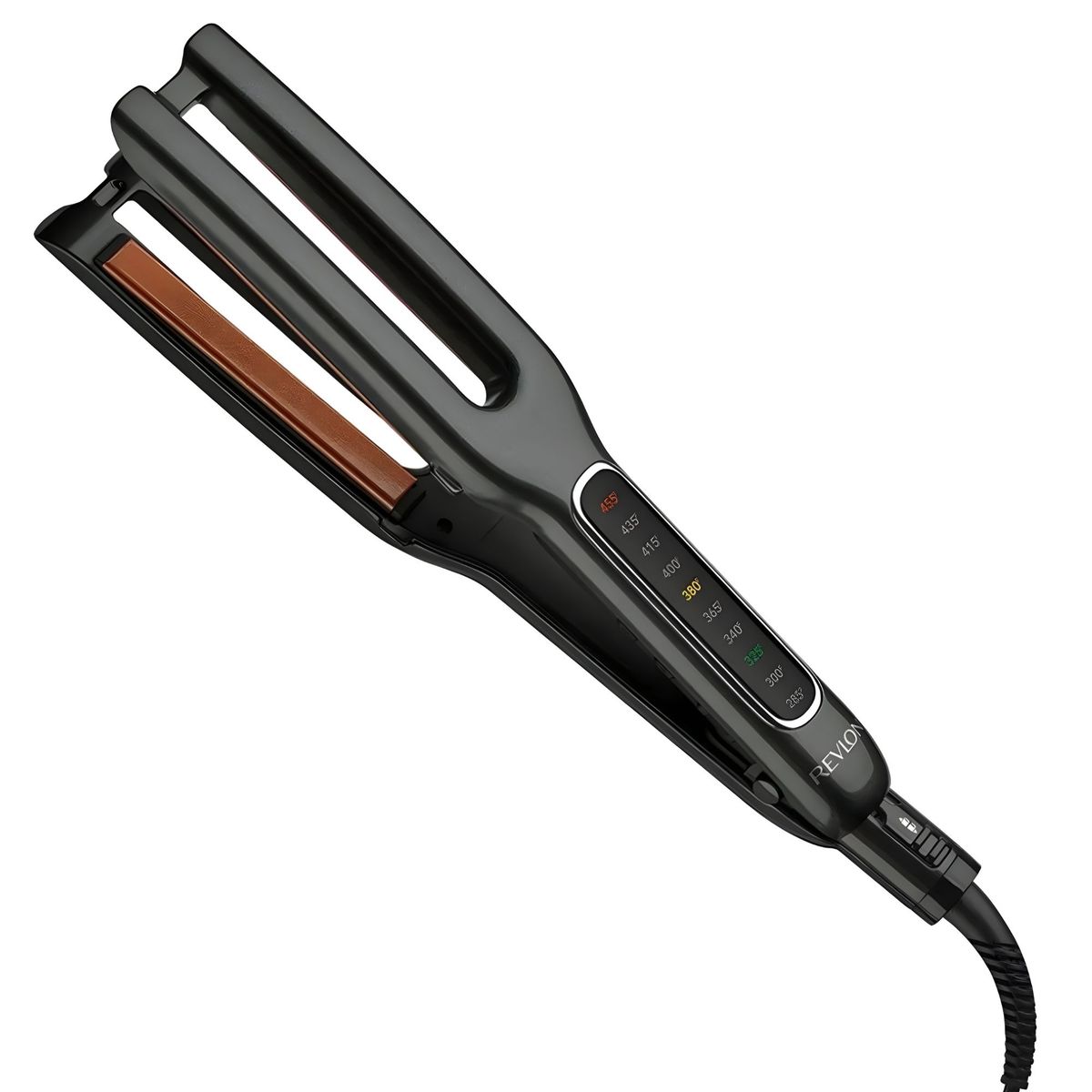 REVLON - Plancha Alisadora De Cabello Revlon Placas Dobles Cerámica De Cobre RVST2204 Alaciadora Negra