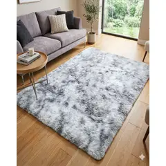 GENERICO - ALFOMBRA PELUDA 180X200 COLOR GRIS CLARO