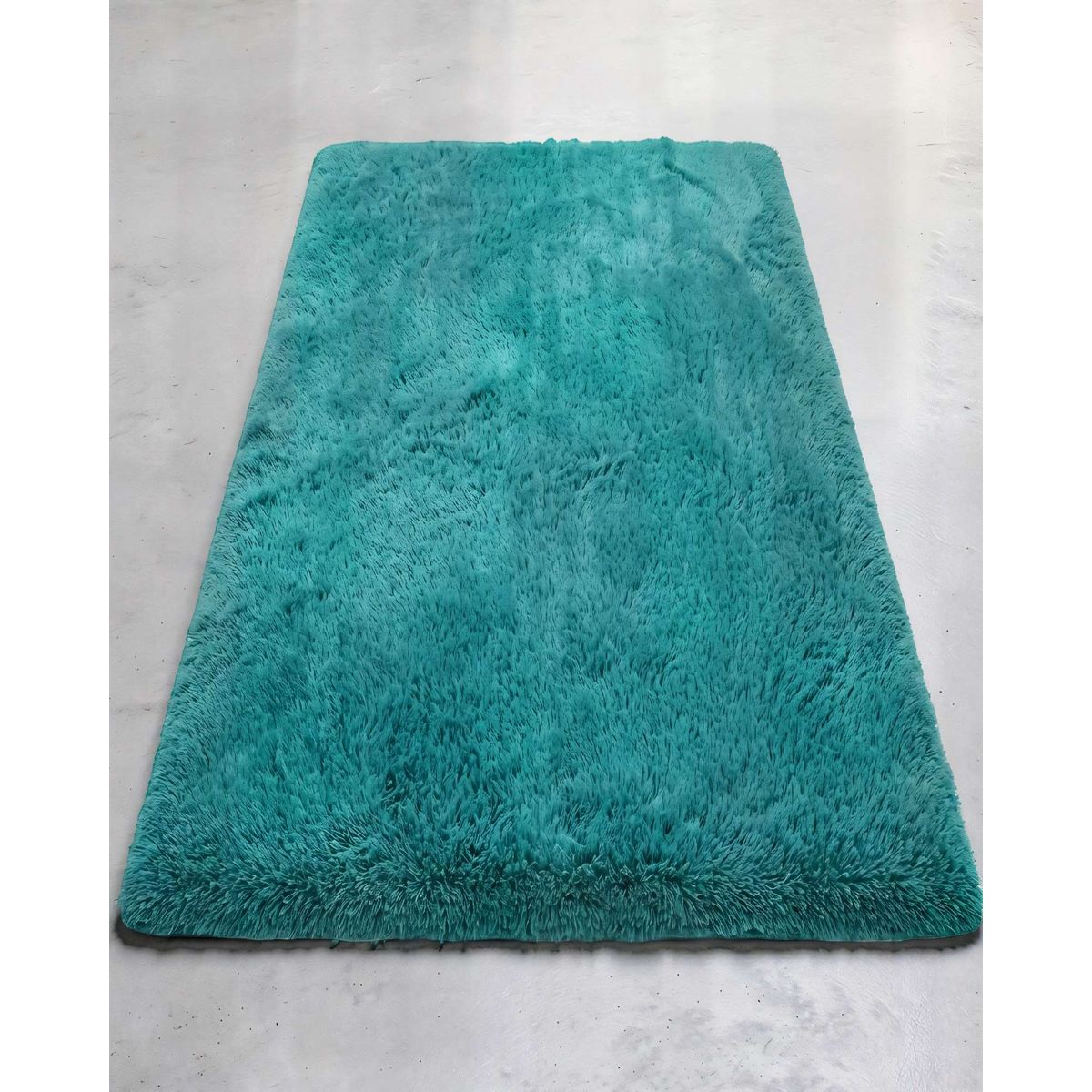 GENERICO - ALFOMBRA PELUDA 180X200 COLOR TURQUESA 2