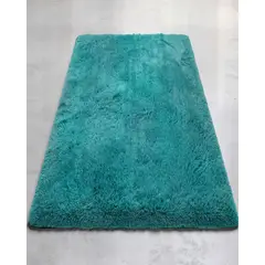 GENERICO - ALFOMBRA PELUDA 180X200 COLOR TURQUESA 2