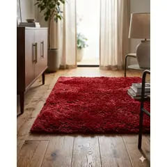 GENERICO - ALFOMBRA PELUDA 200X240 COLOR BURDEO