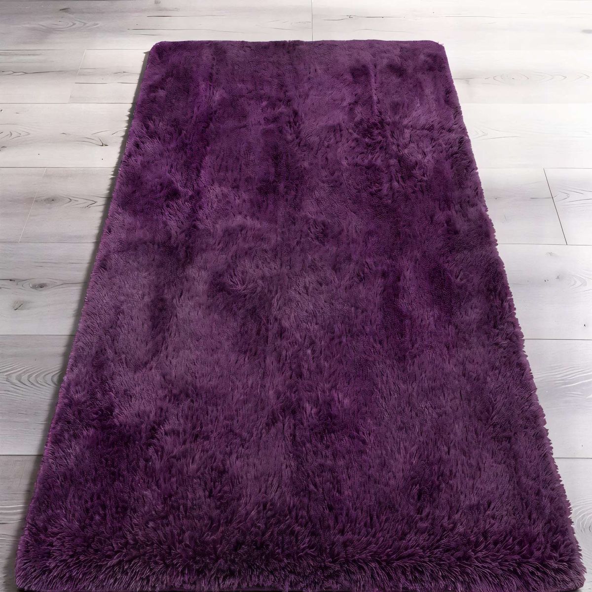 GENERICO - ALFOMBRA PELUDA 200X240  COLOR MORADO 2