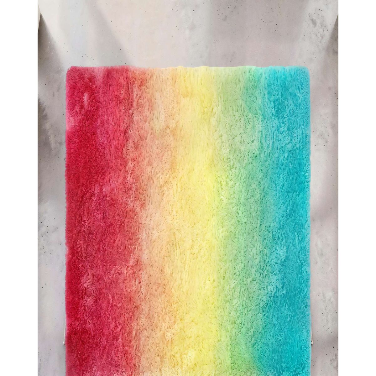 GENERICO - ALFOMBRA PELUDA 180X200 ARCOIRIS