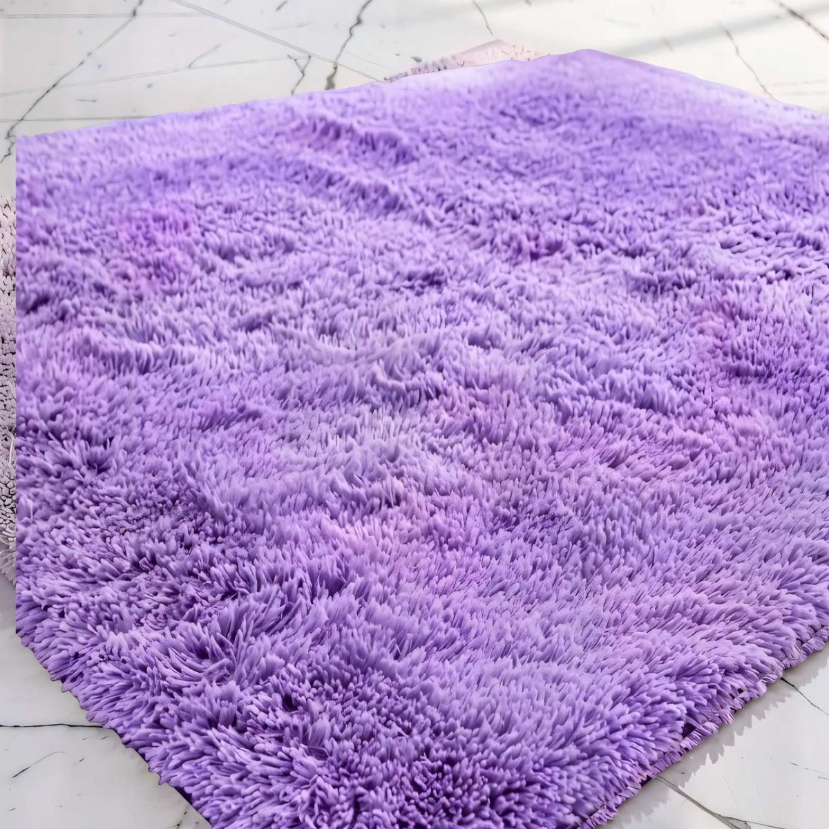 GENERICO - ALFOMBRA PELUDA 180X200 COLOR MORADO 1