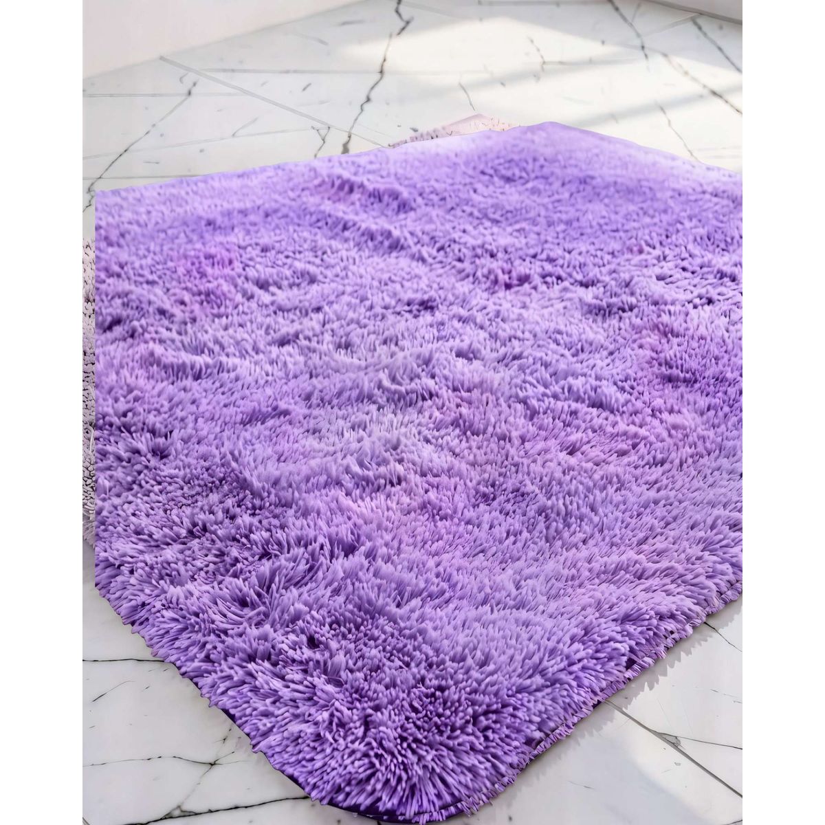 GENERICO - ALFOMBRA PELUDA 200X240  COLOR MORADO 1