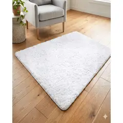 GENERICO - ALFOMBRA PELUDA 200X240 COLOR BLANCO