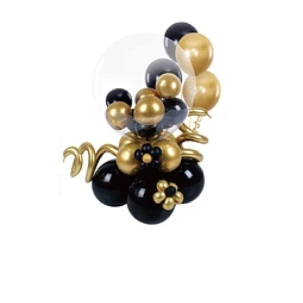 GENERICO - Set de globos dorado y negro 28pcs