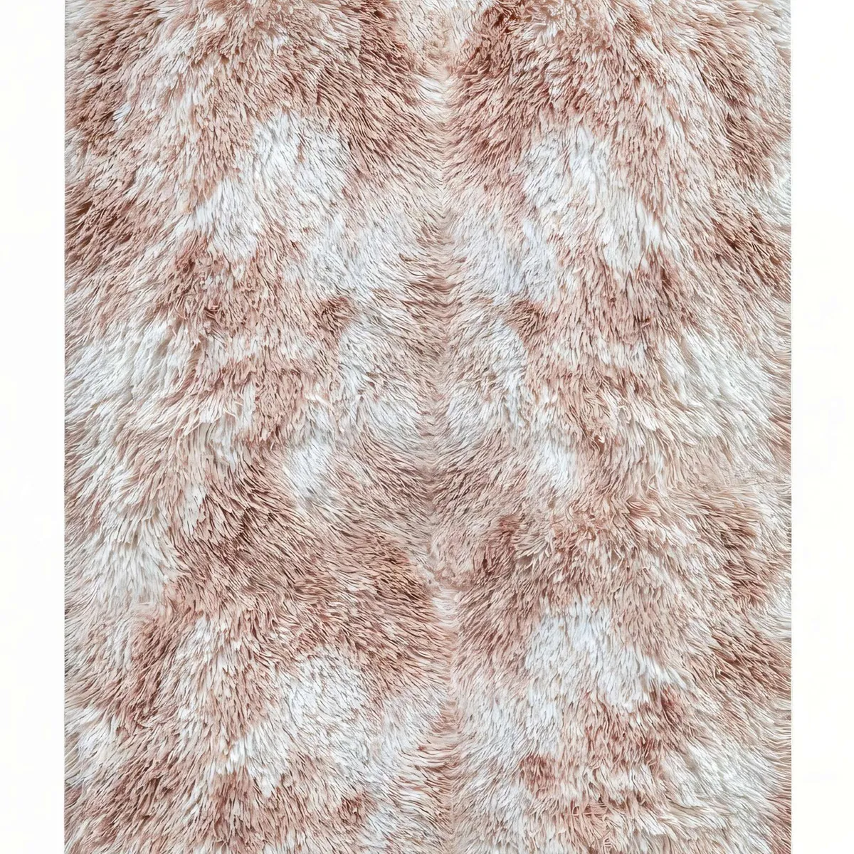 GENERICO - ALFOMBRA PELUDA 200X300 COLOR BEIGE CON BLANCO