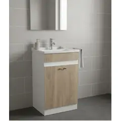 MODERN SPACE - Mueble Vanitorio 50x40 Cm Jerez Mdf Lavamanos + Grifería Ms