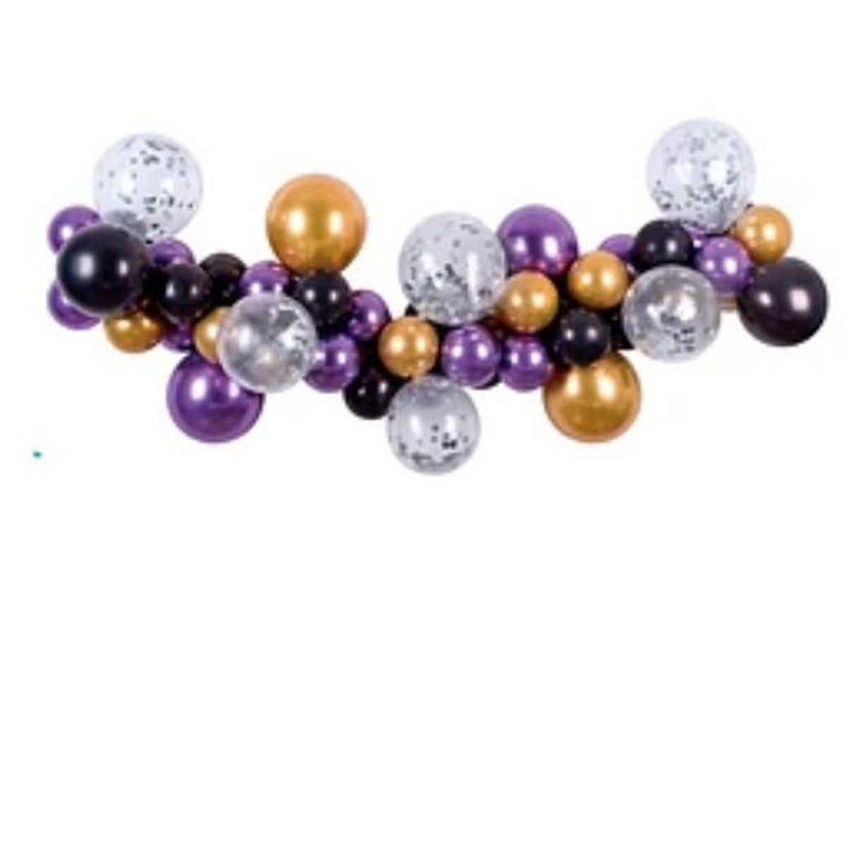 GENERICO - Set de globos de látex morado y negro 56pcs
