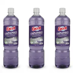 EXCELL - Pack 3 Limpia Pisos Aroma A Lavanda 900ml