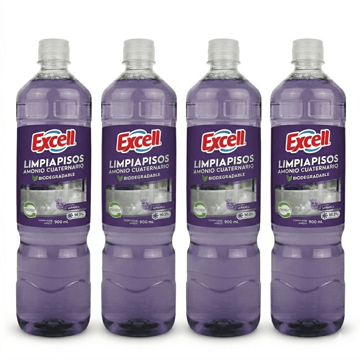 EXCELL - Pack 4 Limpia Pisos Aroma A Lavanda 900ml Excell