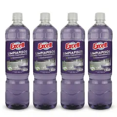 EXCELL - Pack 4 Limpia Pisos Aroma A Lavanda 900ml
