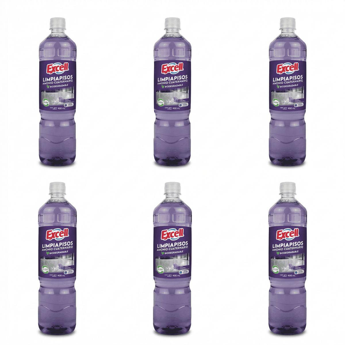 EXCELL - Pack 6 Limpia Pisos Aroma A Lavanda 900ml Excell
