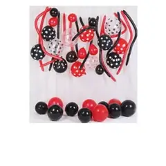 GENERICO - Set de globos de látex rojo y negro 45pcs