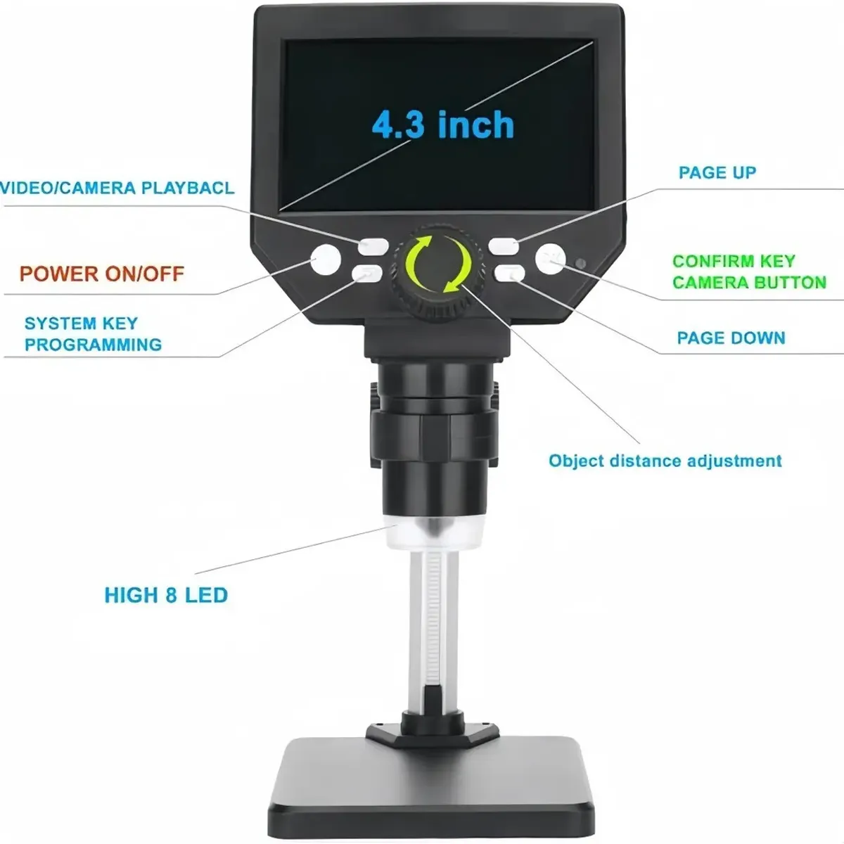 VIDA BUENAS - Microscopio Electrónico Académico Con Pantalla Lcd Hd 1000x