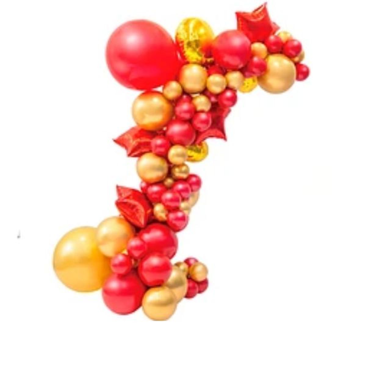 GENERICO - Set de globos látex rojo-dorado con estrellas 68pcs