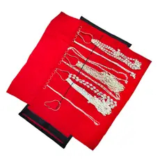 GENERICO - MANGA ORGANIZADOR JOYAS CADENAS PULSERAS PORTATIL, ECO CUERO TERCIOPELO CON 6 GANCHOS METAL