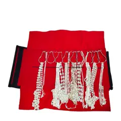 GENERICO - MANGA ORGANIZADOR JOYAS CADENAS PULSERAS PORTATIL, ECO CUERO TERCIOPELO CON 9 GANCHOS METAL