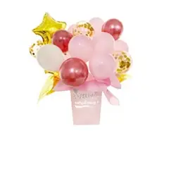 GENERICO - Set de globos con caja color rosa