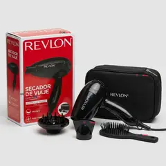 REVLON - Kit Secador De Viaje Con Bolso 800W Negro
