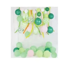 GENERICO - Arco de globos orgánico verde con flores 99pcs