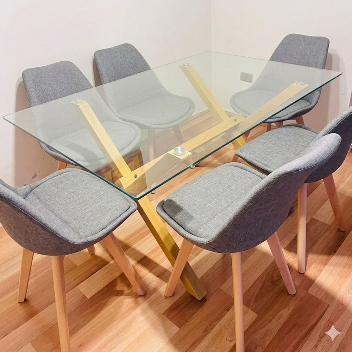 GENERICO - COMEDOR 140X90 + 6 SILLAS TULIP LINO
