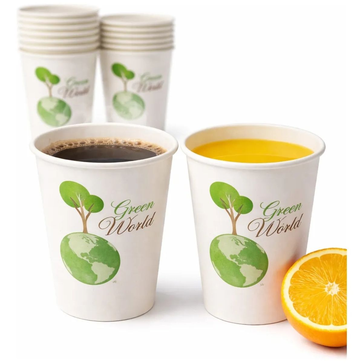 GENERICO - 150 Unidades Vasos Eco Compostables Biodegradable Cafe Uso