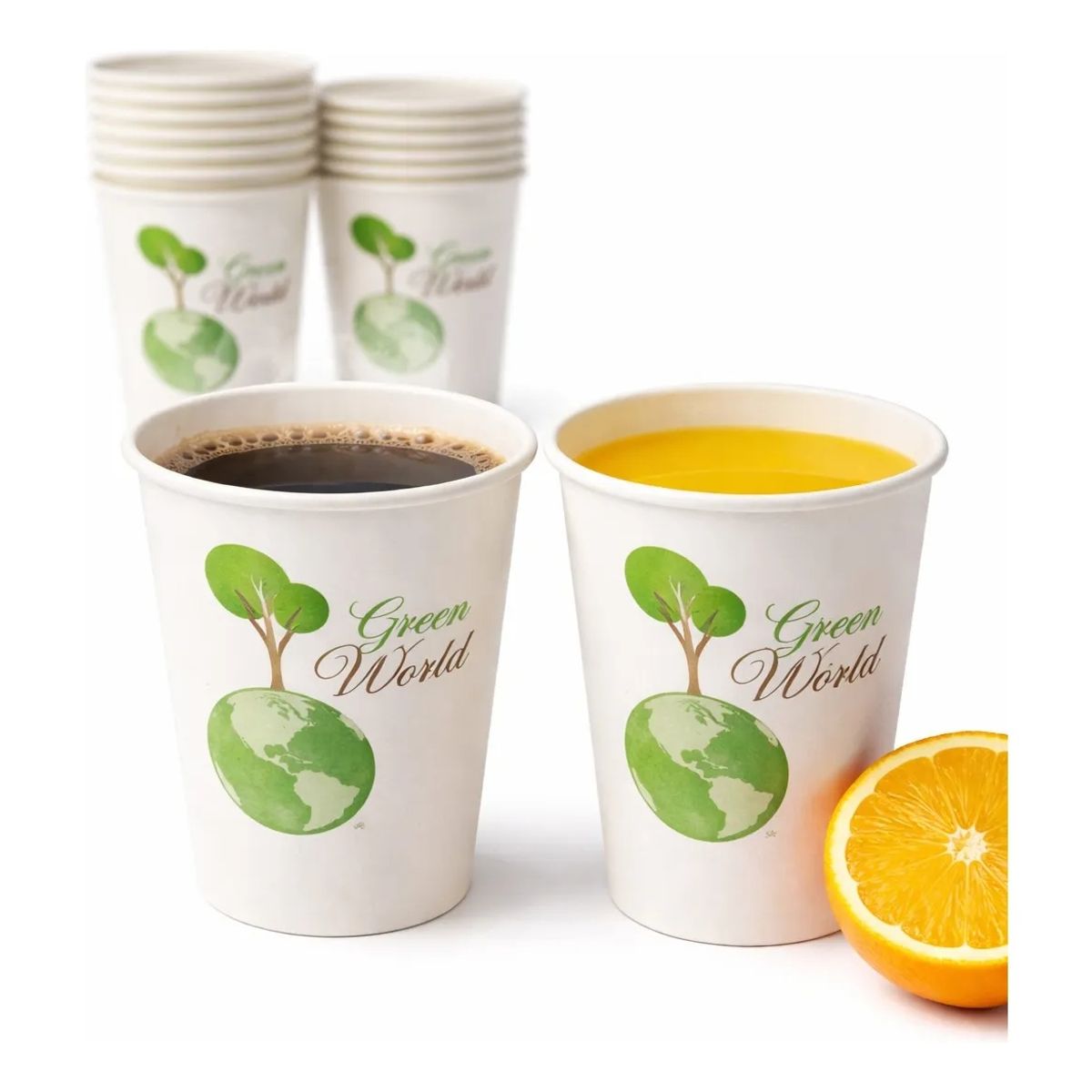 GENERICO - 150 Unidades Vasos Eco Compostables Biodegradable Cafe Uso