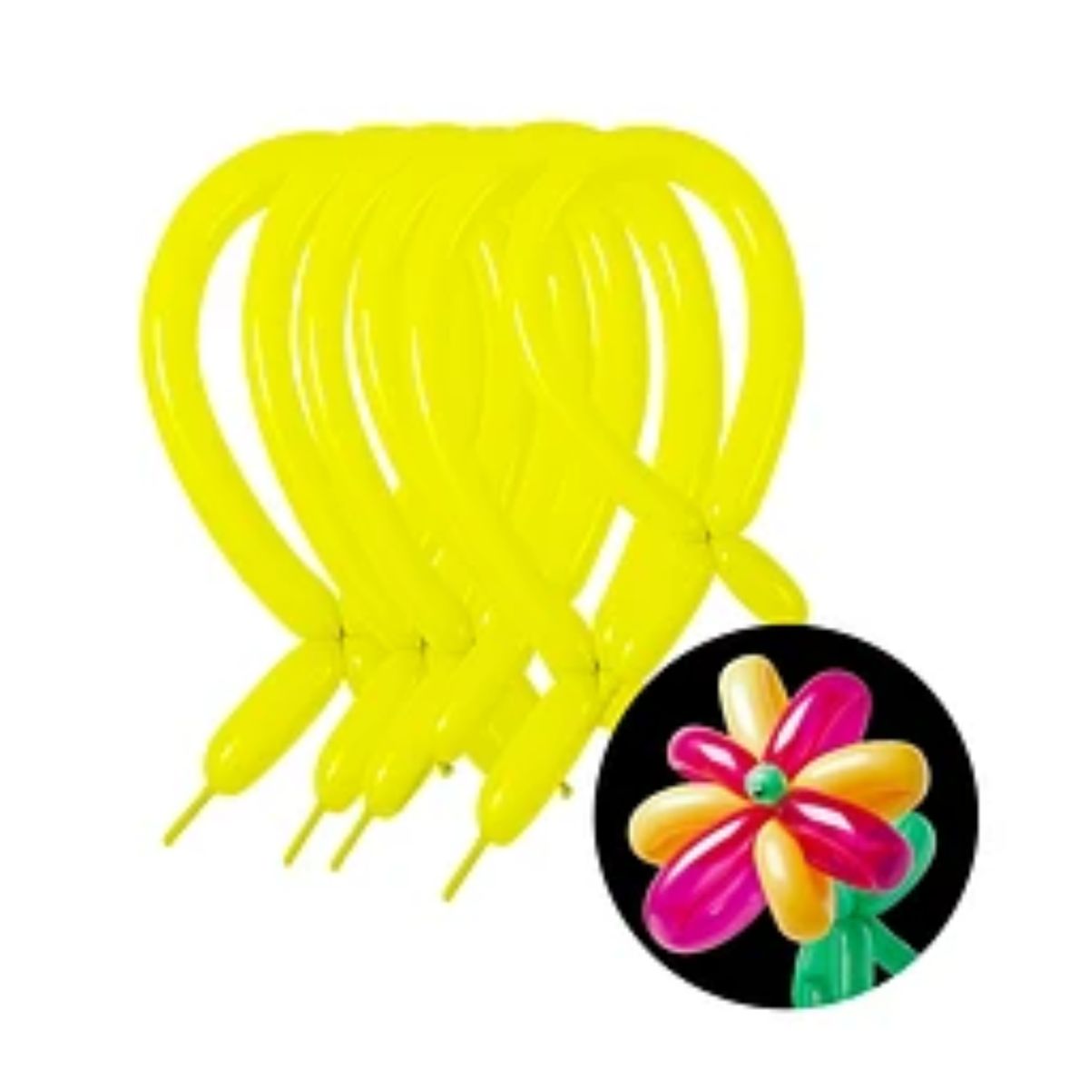 GENERICO - Globos largos color amarillo 15pcs 30cm