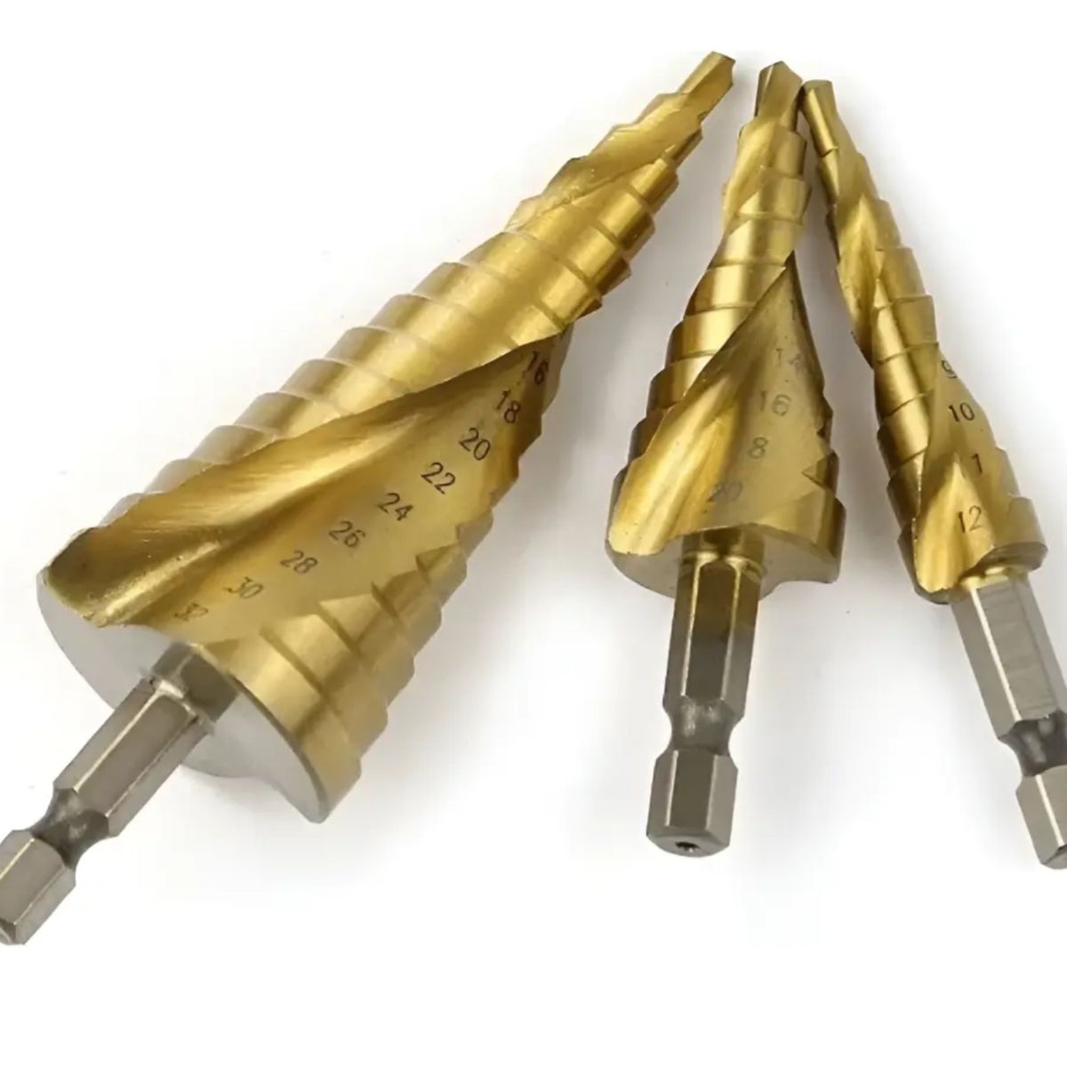 GENERICO - Set 3 Brocas Conicas Espiral 4-12/20/32mm Hss