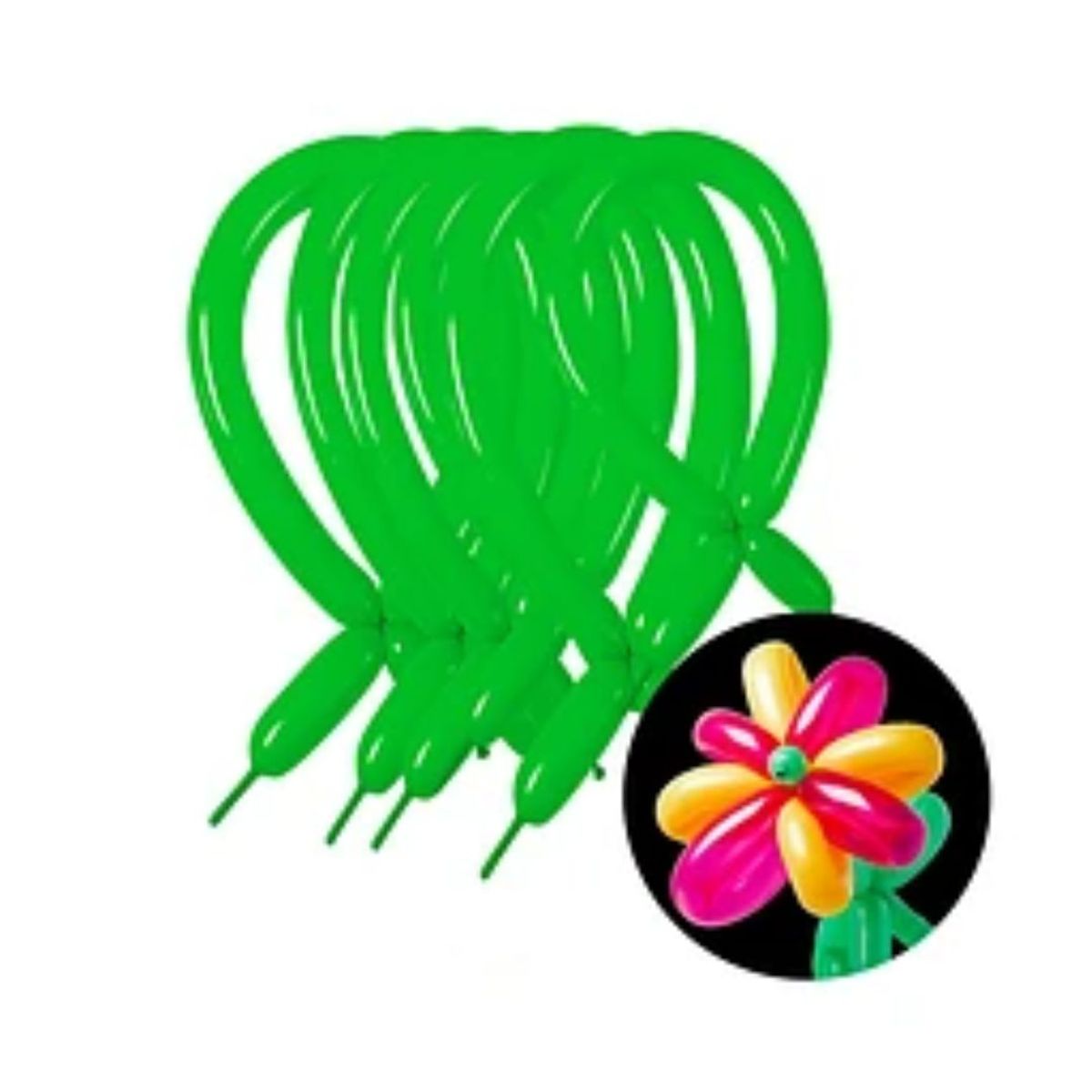 GENERICO - Globos largos color verde 15pcs 30cm
