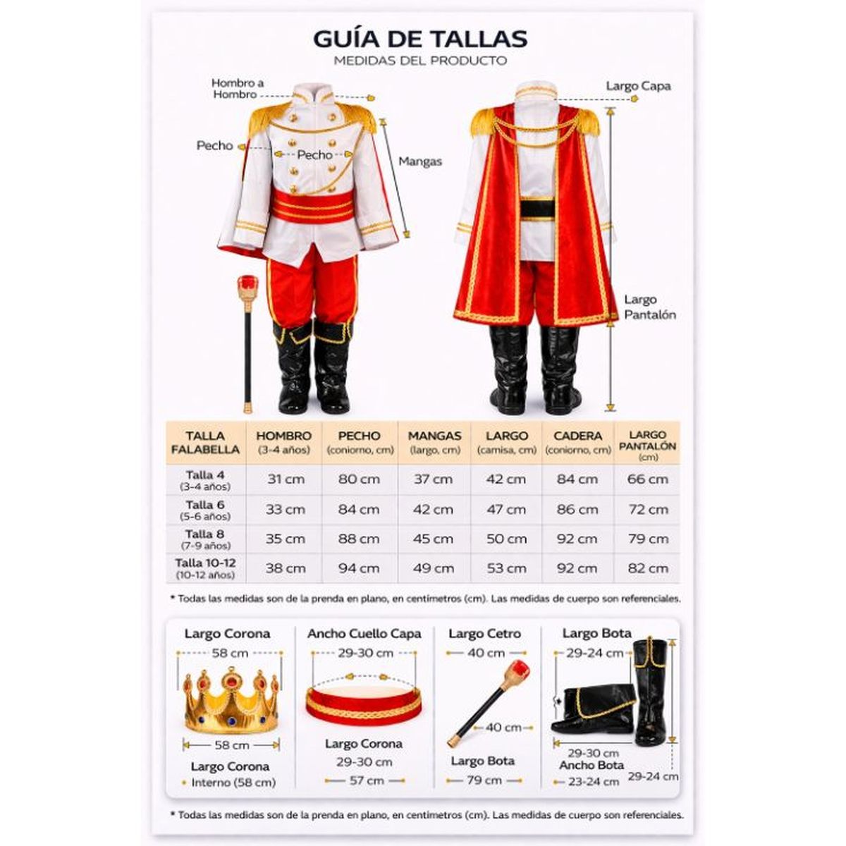 GENERICO - Disfraz Traje Principe Rey Cuentos Infantiles Celebracion Dia Del Libro Halloween