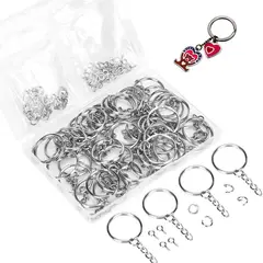 EINICIO - 150 Argolla Llavero + Cadena + Unión + Cancamo Tornillo