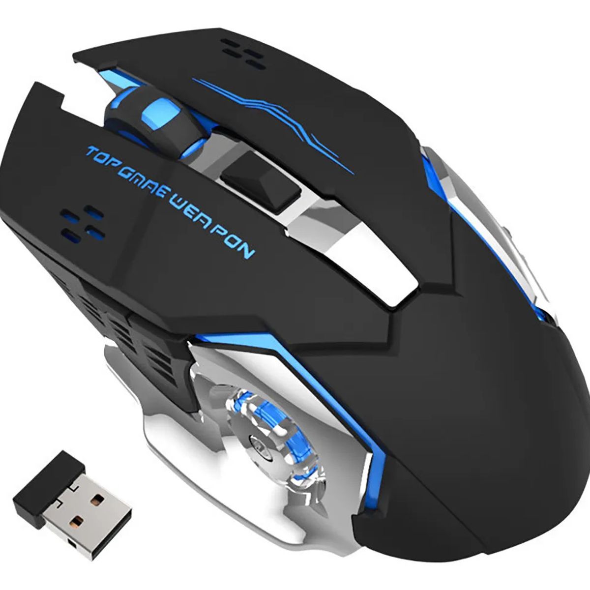 GENERICO - Mouse Gamer Inalámbrico Silencioso Y Recargable Con Luz Led