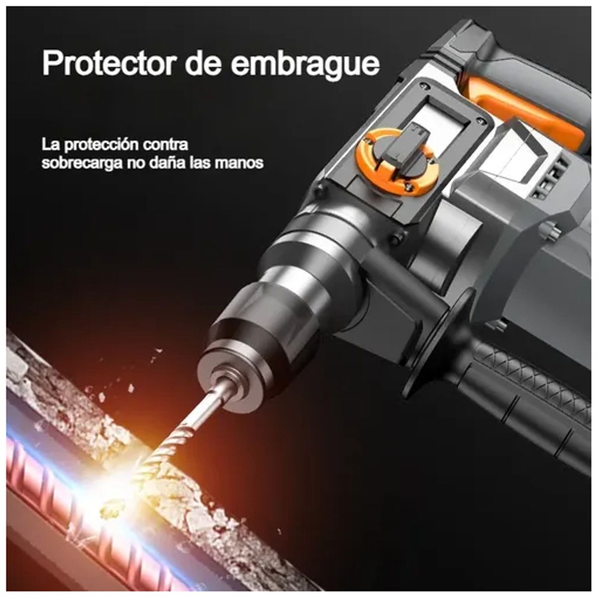 EVERSO - Martillo Demoledor Electrico De Concreto Profesional 2200w