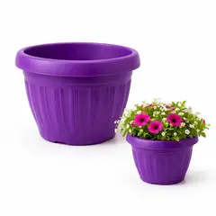 GENERICO - Macetero Plástico Redondo Lila 15 cm