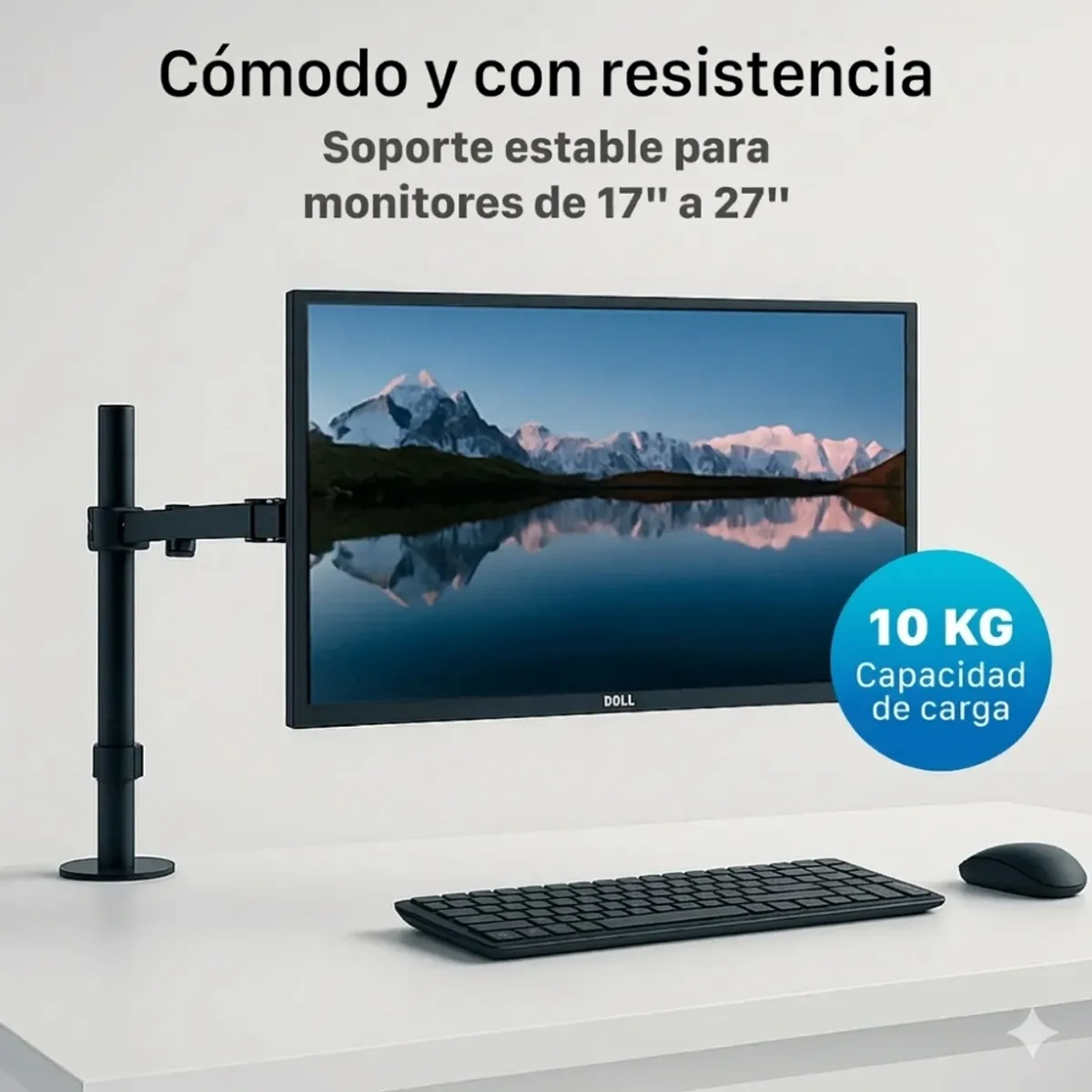 IRM - Soporte Brazo Monitor Escritorio Vertical Ajustable Base Vesa Giratorio 360 Grados FIGOIMPORT
