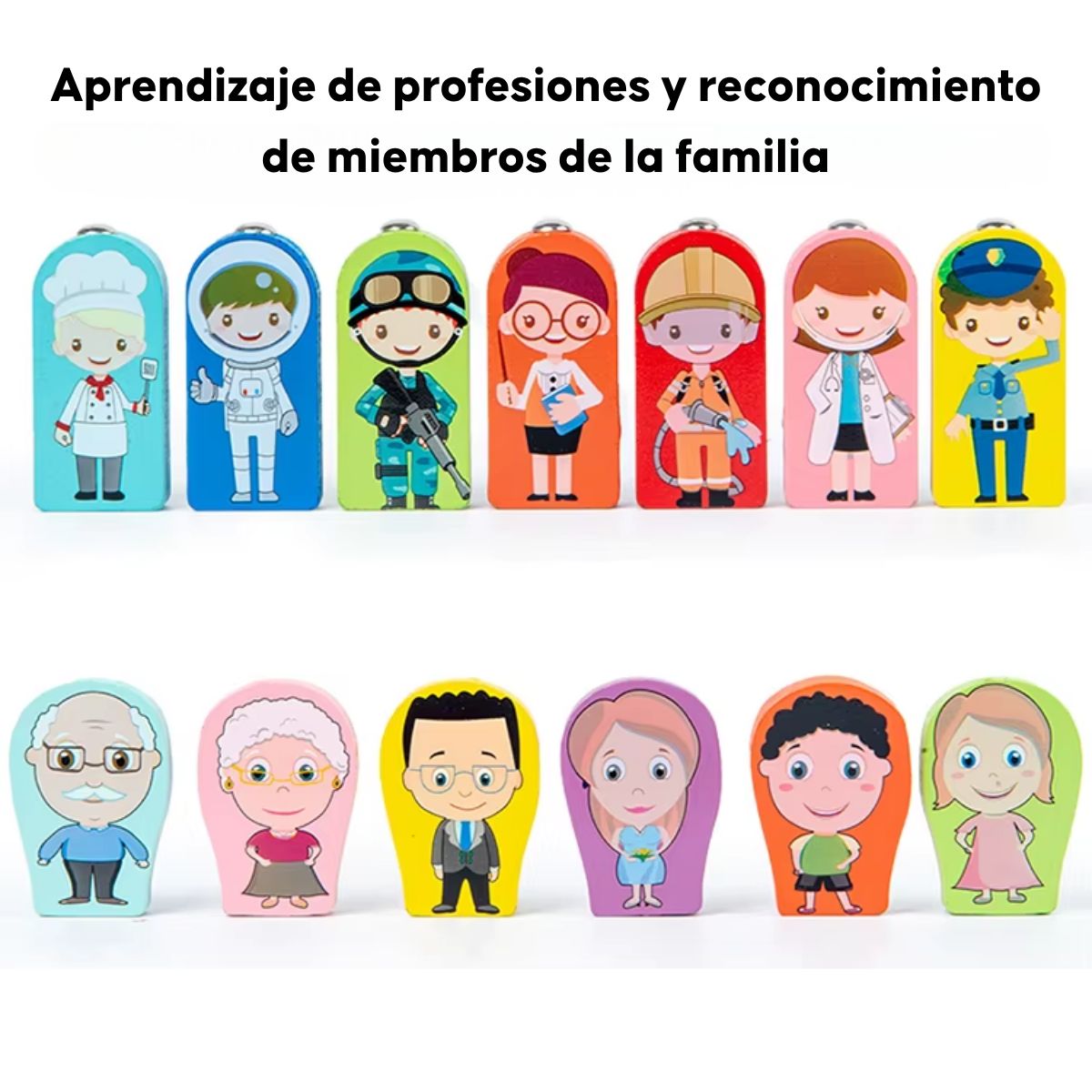 GENERICO - Juego De Pesca Tablero Didáctico Madera Animales Frutas +36m