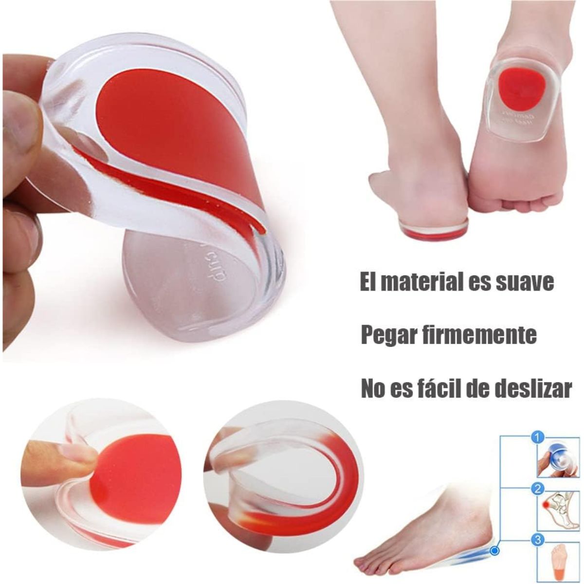 GENERICO - Par Taloneras De Silicona Deroyal Descanso Espolón Rosa