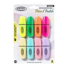 ARTEL - Set 8 Destacador Mini Biselado Pastel y Fluor