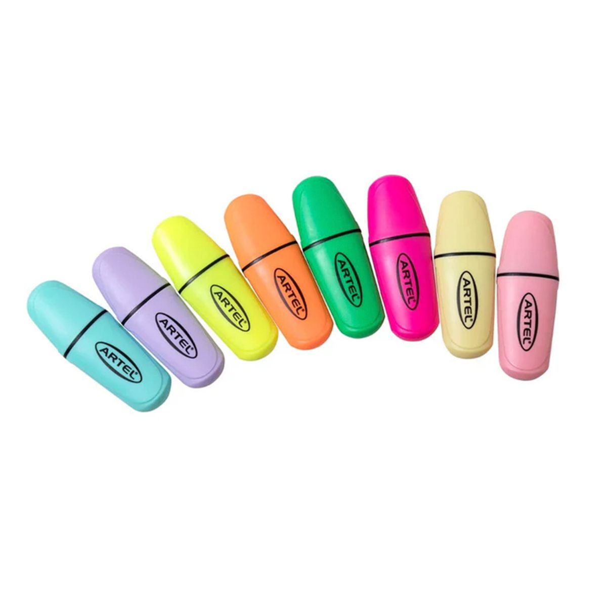 ARTEL - Set 8 Destacador Mini Biselado Pastel y Fluor Artel