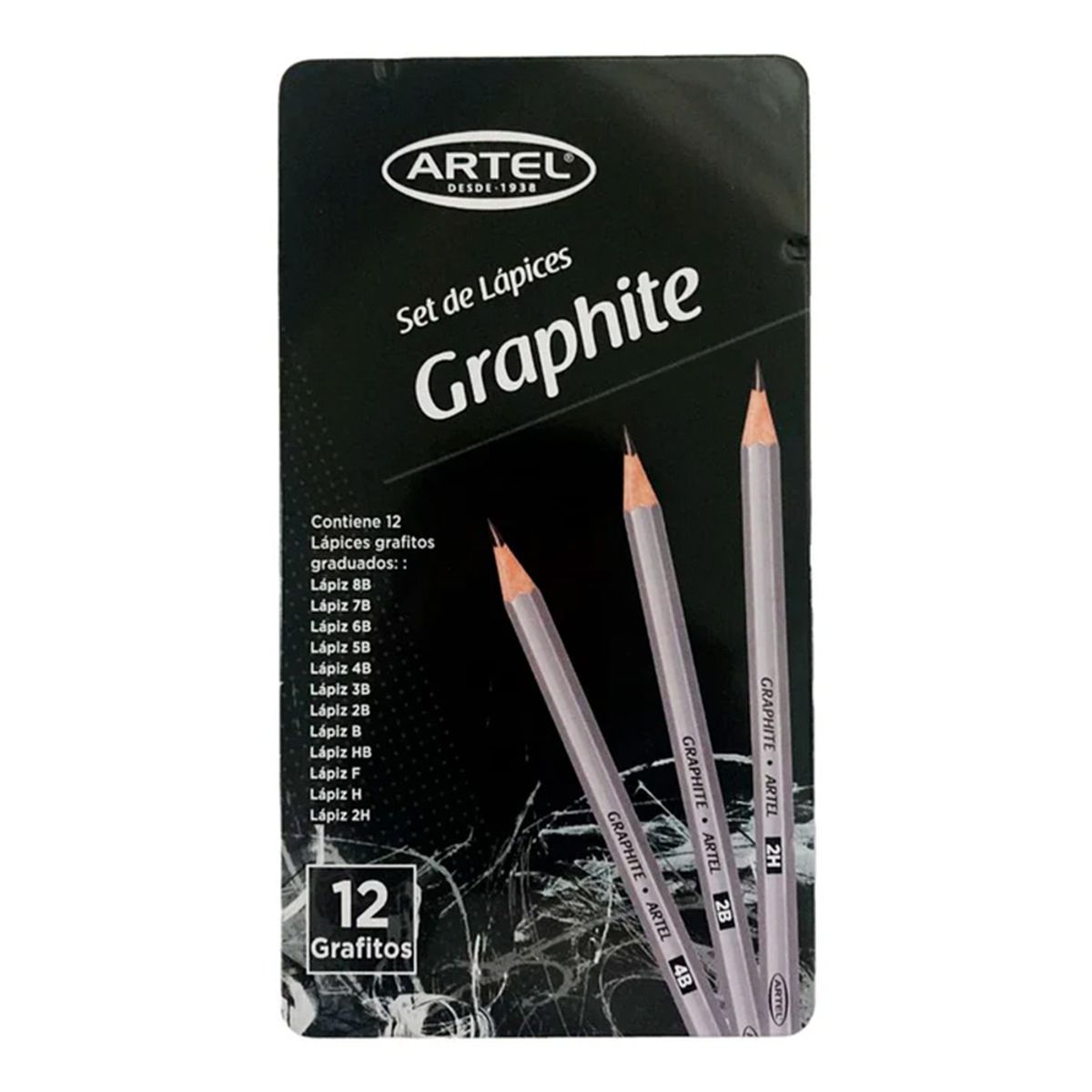 ARTEL - Set 12 Lápices Técnico Graduado Grafito Ccaja Artel