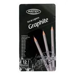 ARTEL - Set 12 Lápices Técnico Graduado Grafito Ccaja